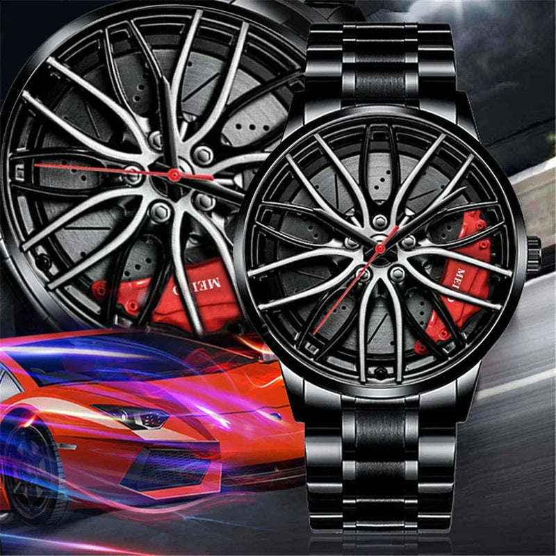 Mens Luxury Sports Car Wheel Hub Watches